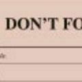 03 Don't Forget