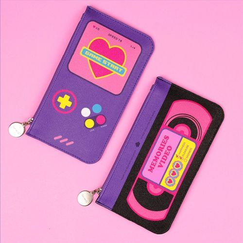 Retro Themed Slim Pouch