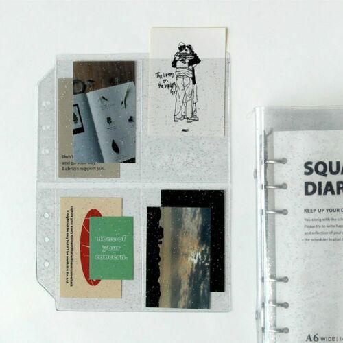Glitter 6 Ring A6 Wide Card Pocket Refill