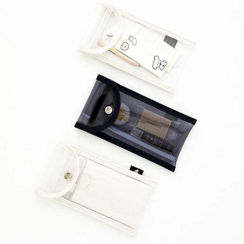 Button Translucent Pen Pouch
