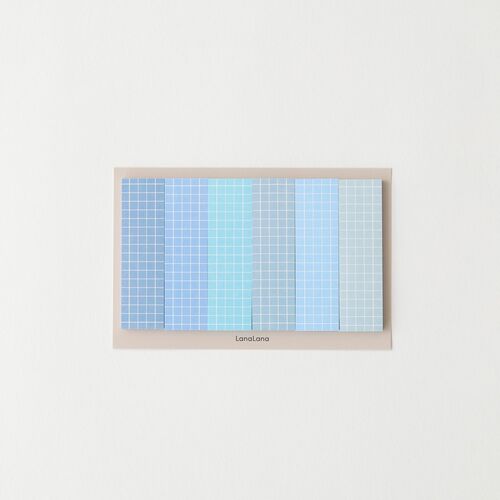 Pastel Blue Grid Index Sticky Note