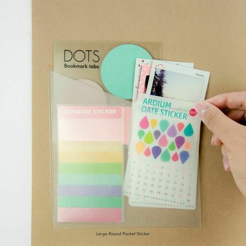 2pcs Large Round Pocket Sticker Set