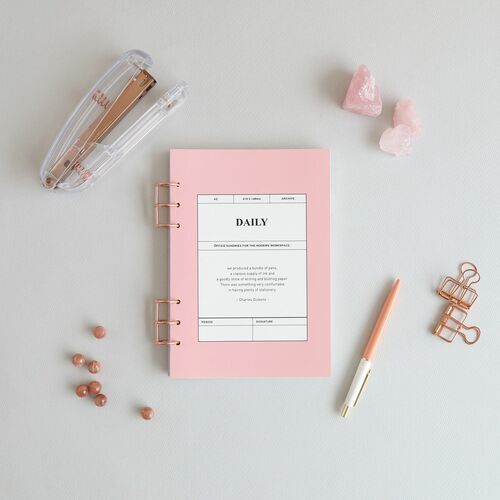 Rose Gold A5 Binder 6 Ring Set