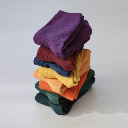 Colorful Ribbed Crew Women Socks - Image 9