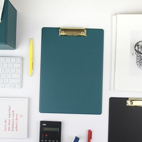 Gold Metal Vegan Leather Clipboard