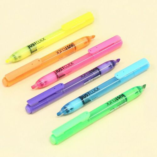 Small Just Click Retractable Highlighter Set