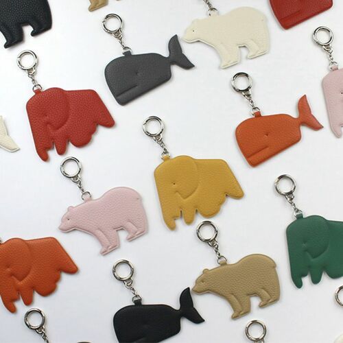 Elephant Vegan Leather Key Ring