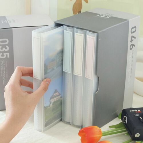 4pcs Double Pocket Photo Album Set