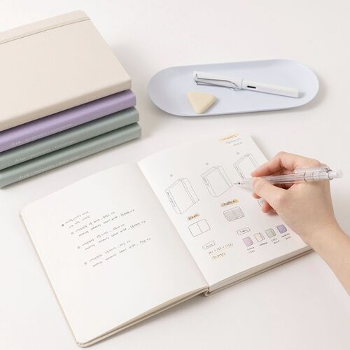 Wide Record Hardcover Plain Notebook v2