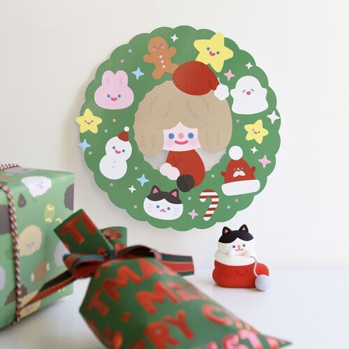Big Christmas Wreath Postcard