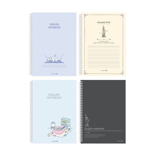 Large English Spiral Language Notebook