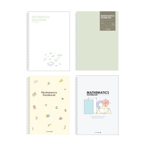 Large Math Spiral Half Lined Notebook
