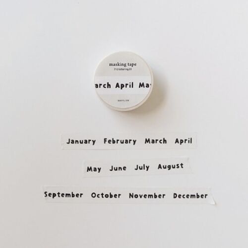 Lettering Months Masking Tape