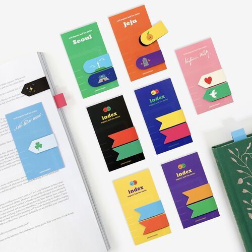 2pcs Vivid Magnetic Index Bookmark Set