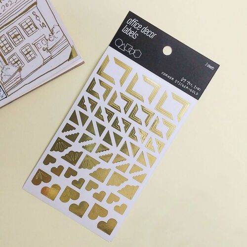 3pcs Gold Foil Corner Sticker Set
