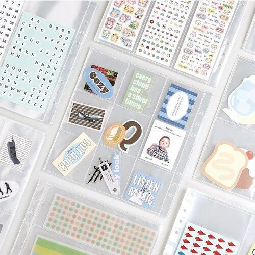 Basic 6 Ring A5 Wide Double-sided Pocket Refill