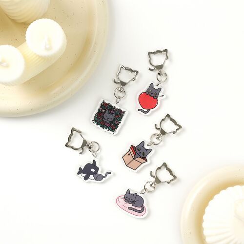 Lana Cat Pose Acrylic Key Ring