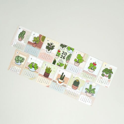 2026 Houseplant Mini Calendar Sheets