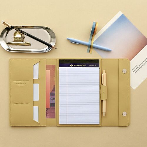 Vegan Leather A5 Notepad & Pen Organizer Set - Image 2