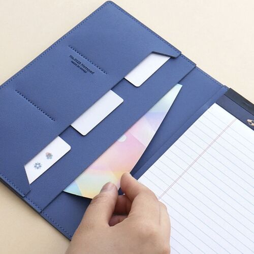 Vegan Leather A5 Notepad & Pen Organizer Set - Image 11
