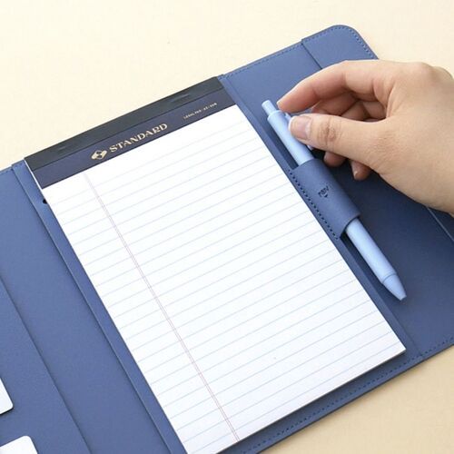 Vegan Leather A5 Notepad & Pen Organizer Set - Image 12