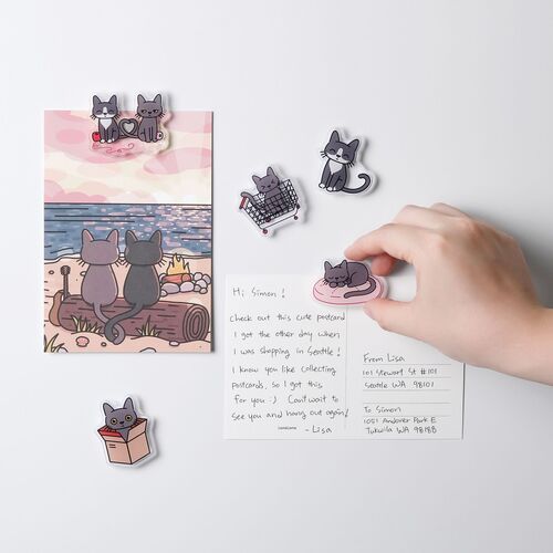 Lana & Tuxedo Cat Postcard - Image 8