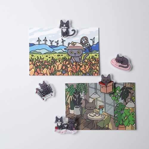 Lana & Tuxedo Cat Postcard v2 - Image 8