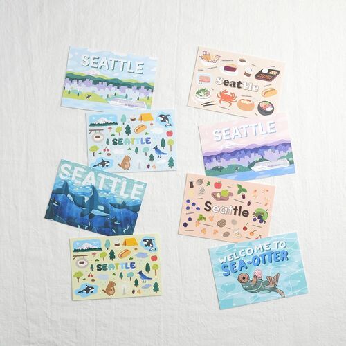 8pcs Seattle Postcard Set