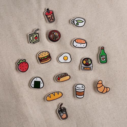 Food Acrylic Pin Badge