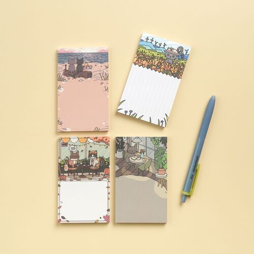 Lana & Tuxedo Cat Memo Pad