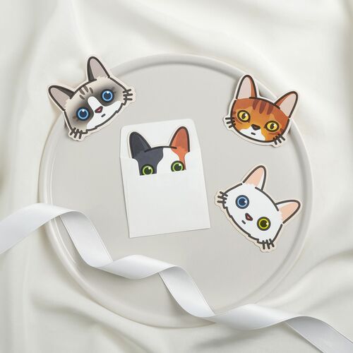 Mini Cat Face Card