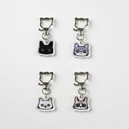 Cat Face Acrylic Key Ring - Image 7