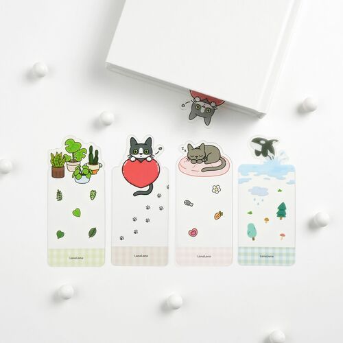 2pcs Themed Transparent Bookmark Set