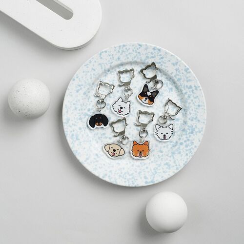 Dog Face Acrylic Key Ring - Image 11