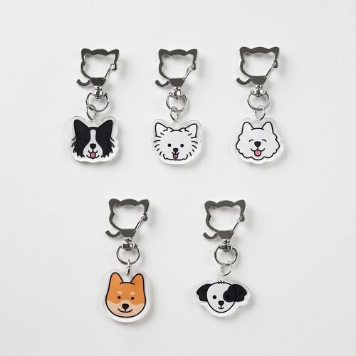 Dog Face Acrylic Key Ring - Image 8