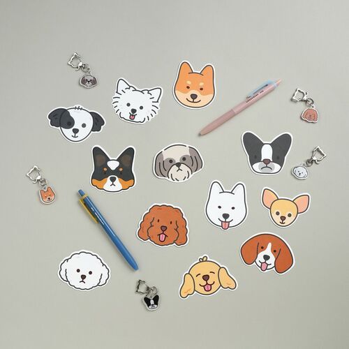 Dog Face Acrylic Key Ring - Image 15
