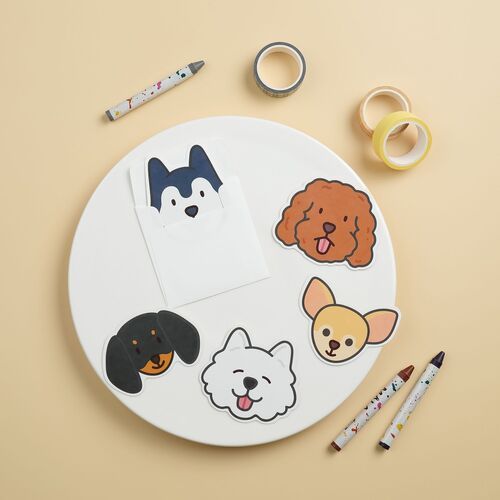 Mini Dog Face Card