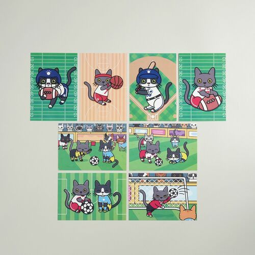 Lana & Tuxedo Cat Sports Postcard - Image 9