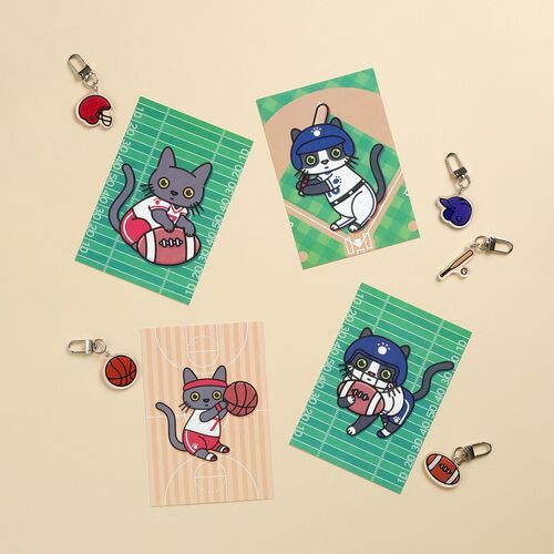 Lana & Tuxedo Cat Sports Postcard