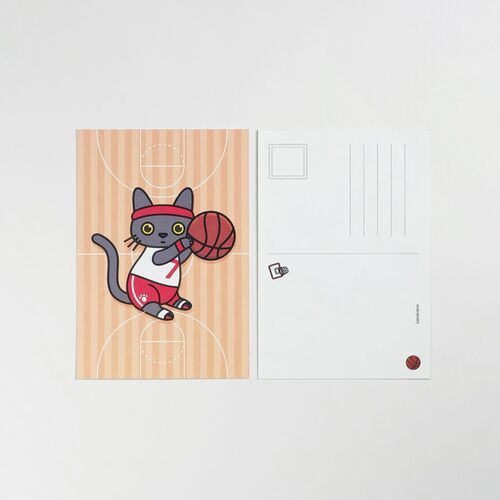Lana & Tuxedo Cat Sports Postcard - Image 5