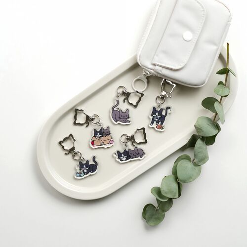Lana Cat Pose Acrylic Key Ring v2